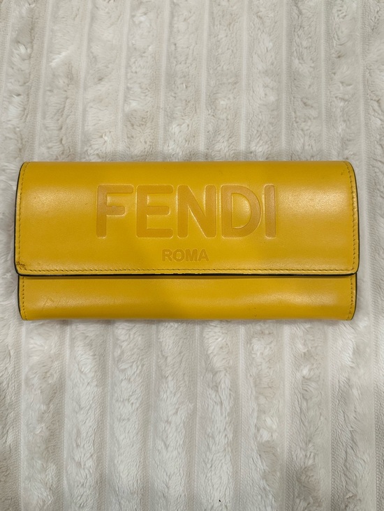 Fendi Handbags - Fendi Roma Yellow Leather Continental Wallet
